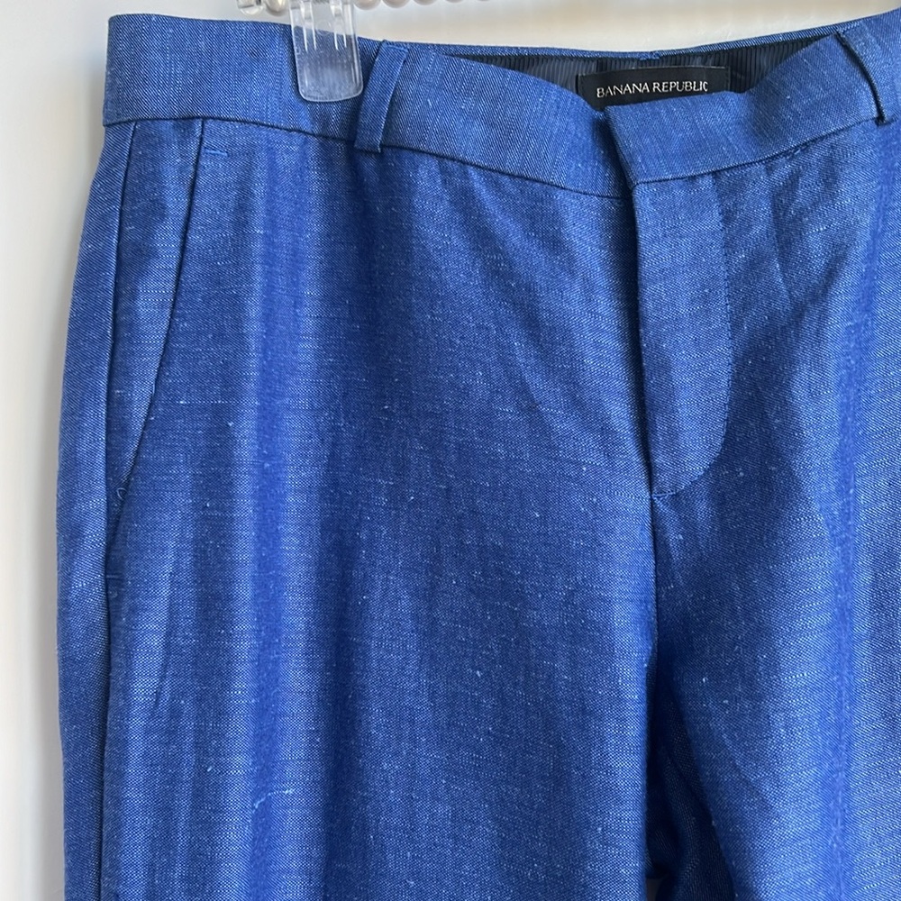 Banana Republic Logan-Fit Linen-Blend Pants Royal Blue - Picture 5 of 14